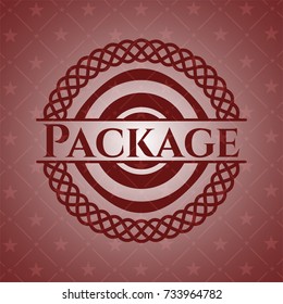 Package red emblem. Retro