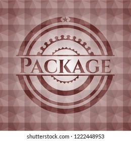 Package red polygonal badge. Seamless.