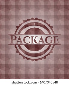 Package red seamless geometric badge.