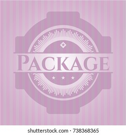 Package retro style pink emblem