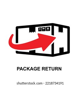 Package return icon, return policy concept isolated on white background vector illustration.