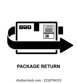 Package return icon, return policy concept isolated on white background vector illustration.