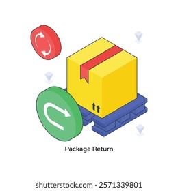 Package Return isometric Colored illustration. EPS File stock illustration