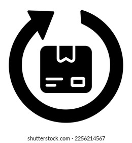 Package return vector icon in modern and trendy style