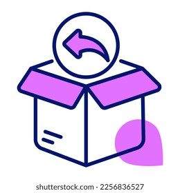 Package return vector icon in modern and trendy style