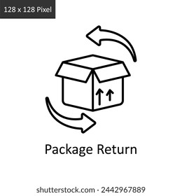 Package Return vector outline icon design illustration. Logistics Delivery symbol on White background EPS 10 File