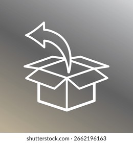 Package with returning arrow icon