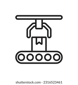 Package Robotic Outline Icon Vector Illustration