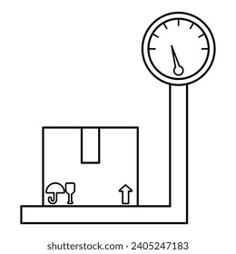Escala el diseño de líneas. Ilustración vectorial con tema logístico y estilo vectorial de líneas. Elemento vector modificable.