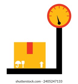 Package scales logistic element. Vector illustration with logistic theme and flat vector style. Editable vector element.