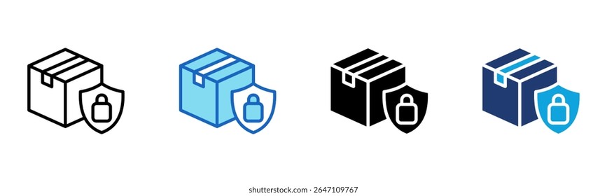 Package Security icon Multi Style Vector Illustration