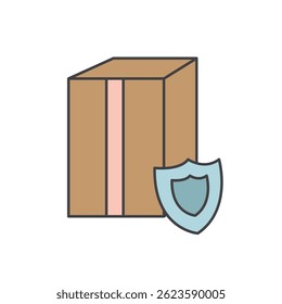 Package with security shield. Vector illustration