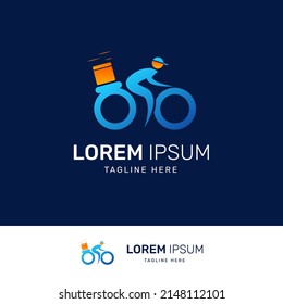 Package sender logo, delivery service logo, cyclist logo. With a very elegant gradient color.
