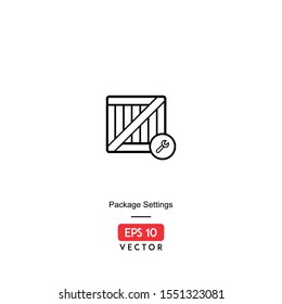 Package Setting Icon. Ecommerce Isolated On White Background. With Line Style. Packing Icon. EPS10 - Vector