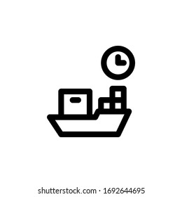 Package Shipping Delayed Unboxing Outline Icon Vector Illustration
