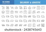 Package Shipping and Delivery Thin Line Icons - Editable Stroke