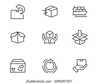 package shipping hand drawn icon set design illustration, hand drawn style design, designed web and app