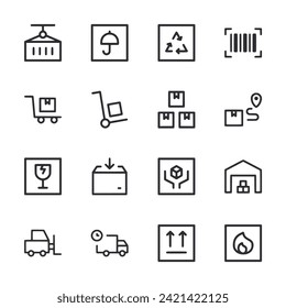 Package and Shipping icon set