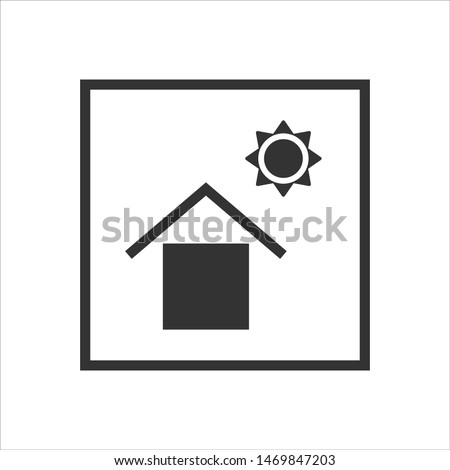 Package sign keep away from direct sunlight vector packaging symbol. Simple black logistics icon isolated on white background. Handling mark vector Illustration for box, design, infographic