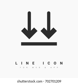 Package sign minimal icon. Up arrows line vector icon for websites and mobile minimalistic flat design.