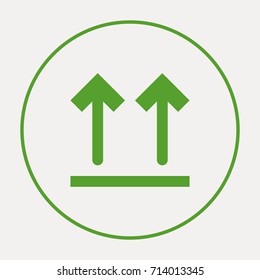 Package sign minimal icon. Up arrows line vector icon for websites and mobile minimalistic flat design.