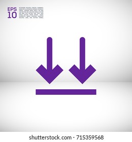 Package sign minimal icon. Up arrows line vector icon for websites and mobile minimalistic flat design.