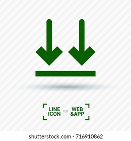 Package sign minimal icon. Up arrows line vector icon for websites and mobile minimalistic flat design.