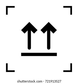 Package sign minimal icon. Up arrows line vector icon for websites and mobile minimalistic flat design.