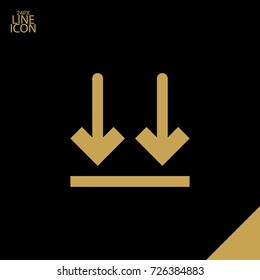 Package sign minimal icon. Up arrows line vector icon for websites and mobile minimalistic flat design.