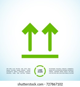 Package sign minimal icon. Up arrows line vector icon for websites and mobile minimalistic flat design.