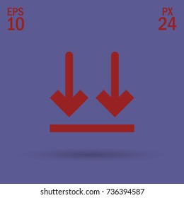 Package sign minimal icon. Up arrows line vector icon for websites and mobile minimalistic flat design.