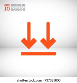 Package sign minimal icon. Up arrows line vector icon for websites and mobile minimalistic flat design.