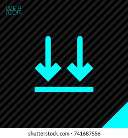 Package sign minimal icon. Up arrows line vector icon for websites and mobile minimalistic flat design.