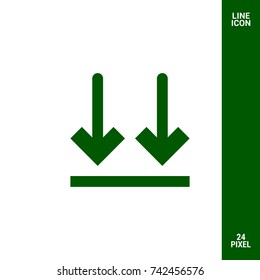 Package sign minimal icon. Up arrows line vector icon for websites and mobile minimalistic flat design.