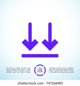 Package sign minimal icon. Up arrows line vector icon for websites and mobile minimalistic flat design.