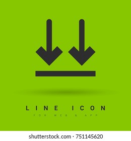 Package sign minimal icon. Up arrows line vector icon for websites and mobile minimalistic flat design.
