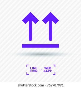 Package sign minimal icon. Up arrows line vector icon for websites and mobile minimalistic flat design.