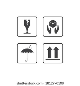 Package sign and symbol vector flat design