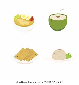 Package Simple Vectors of Indonesian Foods and Beverage