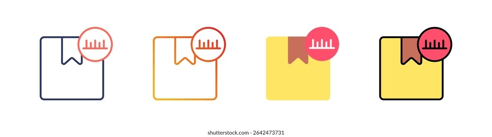 Package Size Multi Style Icon Set Vector