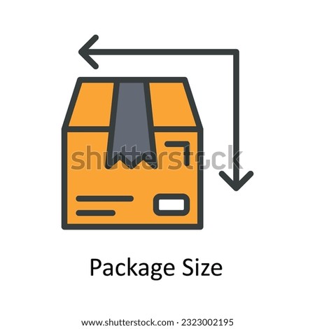 Package Size Vector   Fill outline Icon Design illustration. Shipping and delivery Symbol on White background EPS 10 File
