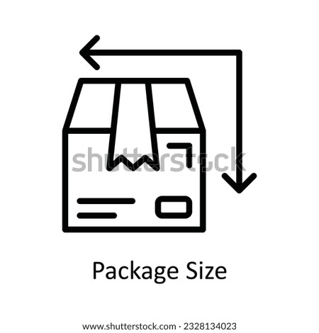 Package Size Vector    outline Icon Design illustration. Shipping and delivery Symbol on White background EPS 10 File