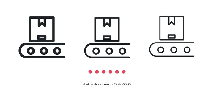 Package sorting icon. Thin line icon vector