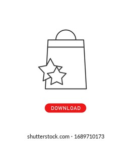 Package with star. Vector Loyalty program line icons on white