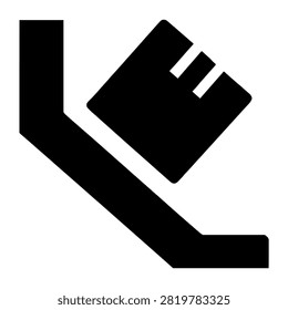 Package Stuck in Chute Silhouette representing package stuck in chute, suitable for clean graphics, signage, presentations, web design, and commercial projects
