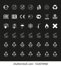 Package symbols set, vector