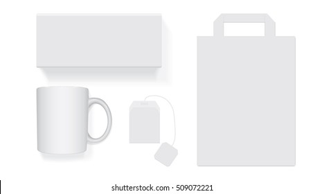 package with tea is easy to change colors  mock up vector template