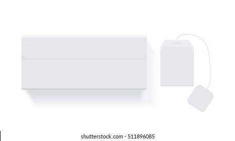 package with tea is easy to change colors  mock up vector template