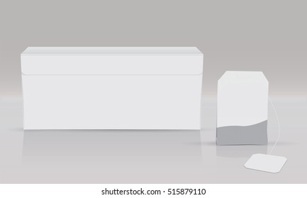 package with tea is easy to change colors  mock up vector template