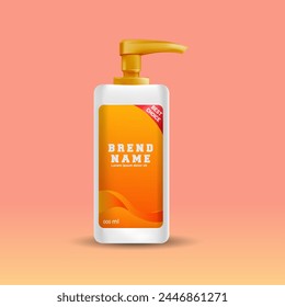 Package template design, Label design, mockup design label template, shampoo bottle label design with colorful background vector eps 10 file.